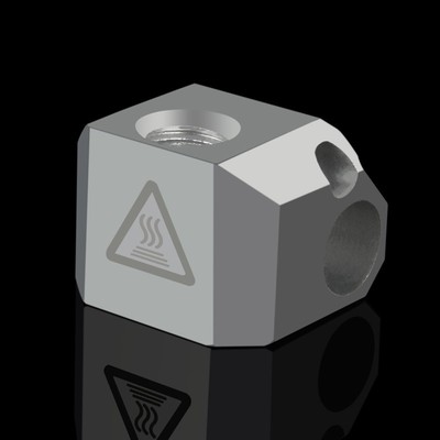 乐积3D打印铜铝TV6V2加热块 E3DV6喷嘴打印头挤出机零配件 升级版