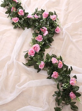 silk artificial rose vine hanging flowers for wall decoratio