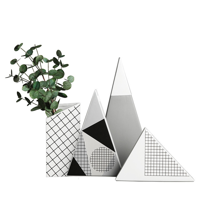 插花器陶瓷花瓶摆件创意客厅餐桌桌面北欧艺术几何造型家居装饰品