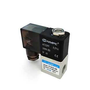 NMPC电磁阀2V025 24V二通一进一出 08气动电磁控制阀220V换向阀12