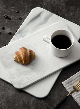 Dining table marble pattern wooden dessert tray
