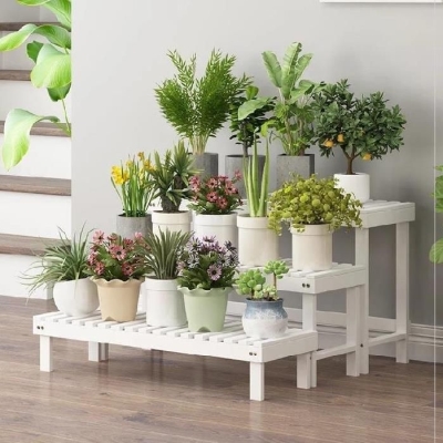 盆景架置物架长条大号露天阶梯露台吊篮花架客厅落地植物楼梯式