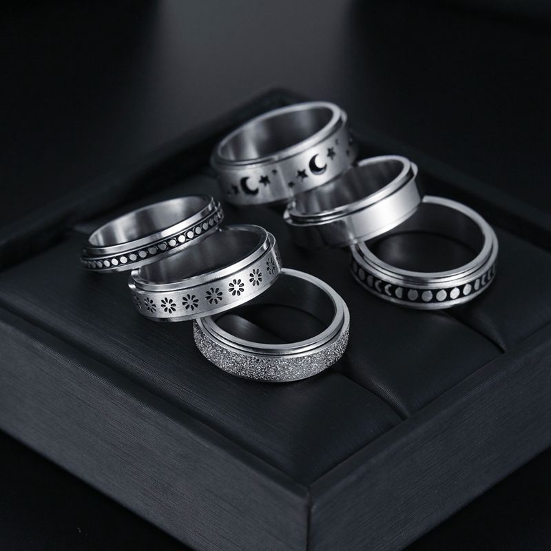 Anxiety Ring Figet Spinner Rings For Women & Men Stainless S