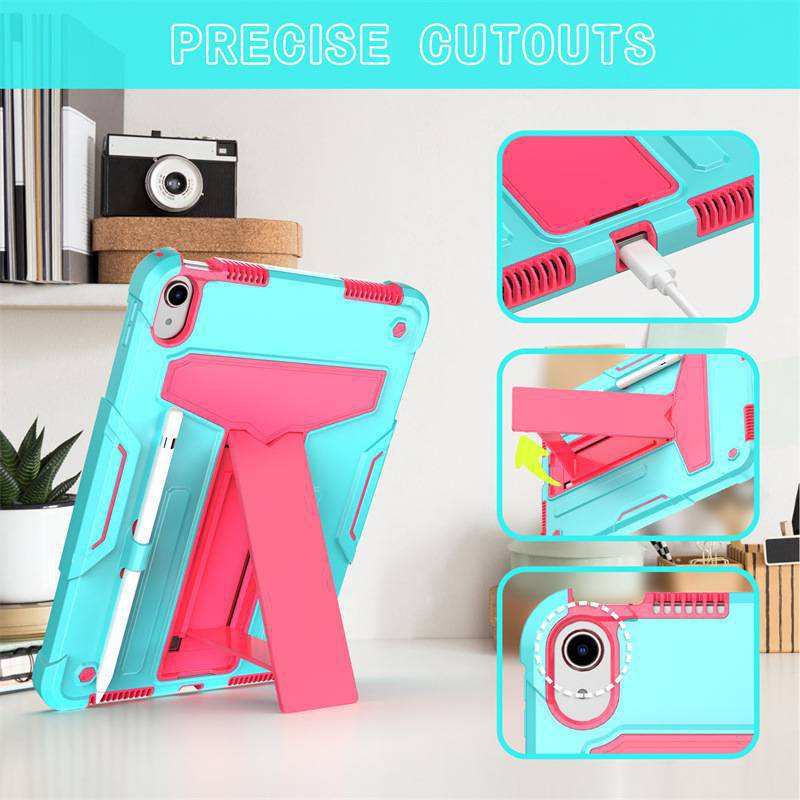 适用iPad 10th 2022撞色硅胶PC支架平板套防摔iPad Pro 11保护壳