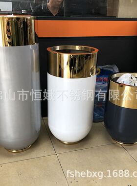 好货不锈钢落地组合银色花盆 户外绿植花卉大花鉢
