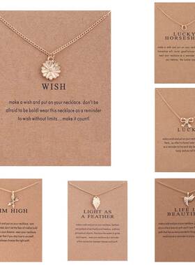 好货Fashion WISH Luck Gold Hope Flowers Sunflower Bird Leave