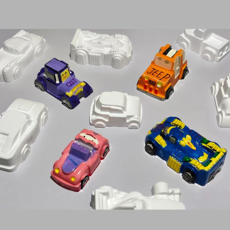 汽车涂色填色石膏娃娃立体赛车