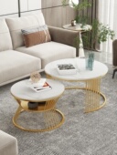 岩板茶几小户型客厅家用大理石子母茶几组合简约现代轻奢茶桌边几