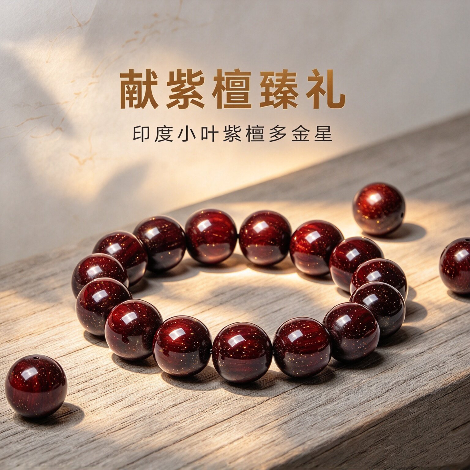 印度正宗小叶紫檀手串男老料