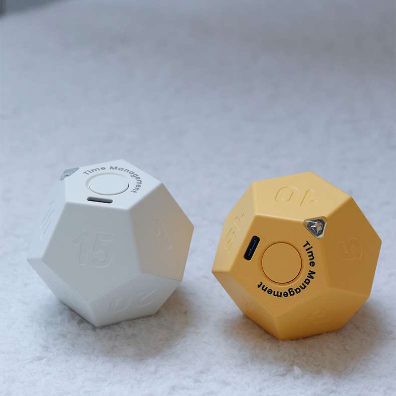 立体翻转计时器震动响铃烹饪学习计时器12面几何创意时间提醒器