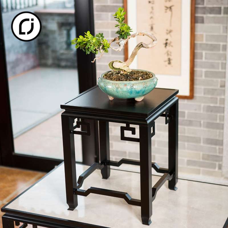0J新中式铝合金盆景花架子户外植物架阳台绿植架室内轻奢艺术摆件