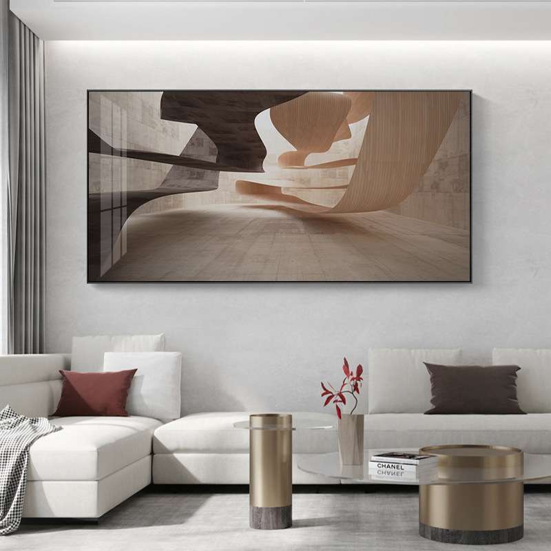 北欧现代简约黑白工业风几何建筑装饰画客厅背景挂画卧室床头壁画图片