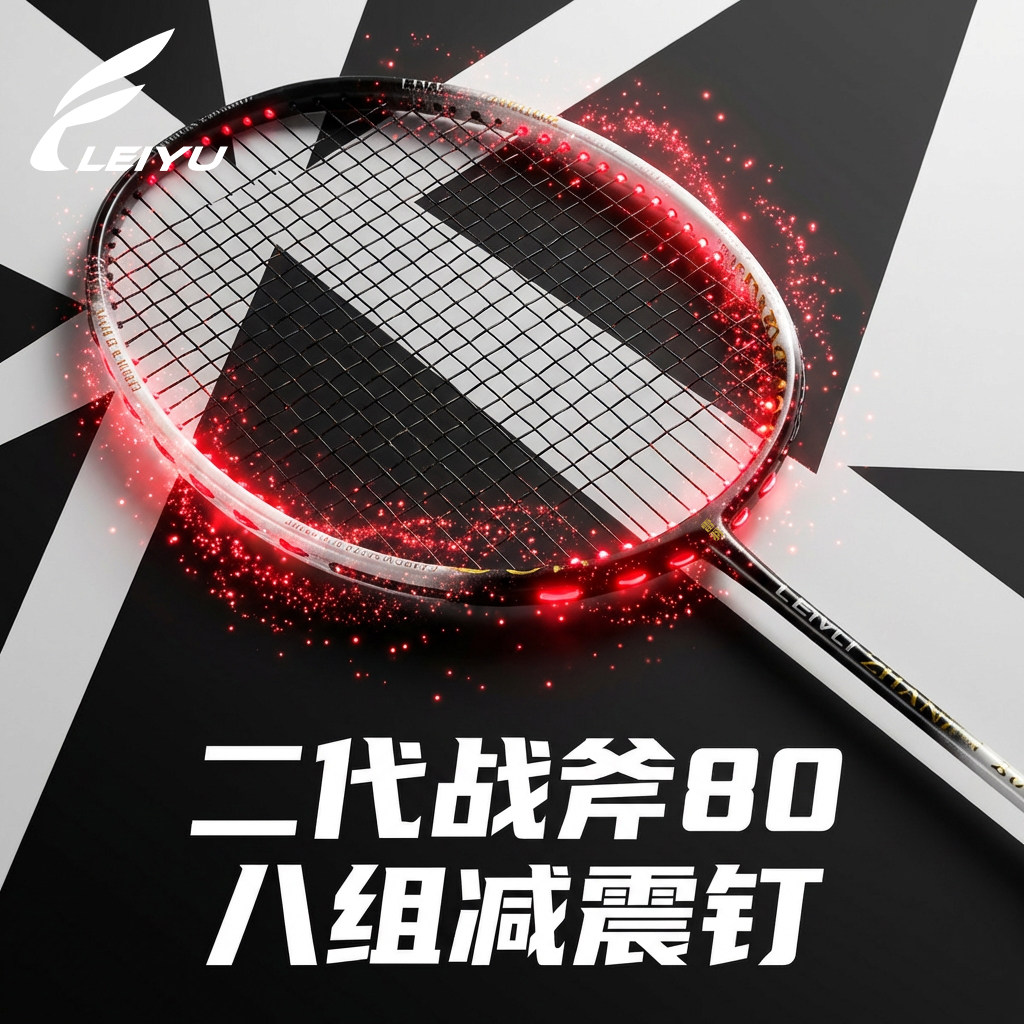 雷羽全碳素羽毛球拍超轻耐打新手入门训练拍成人单拍初级战斧80图片