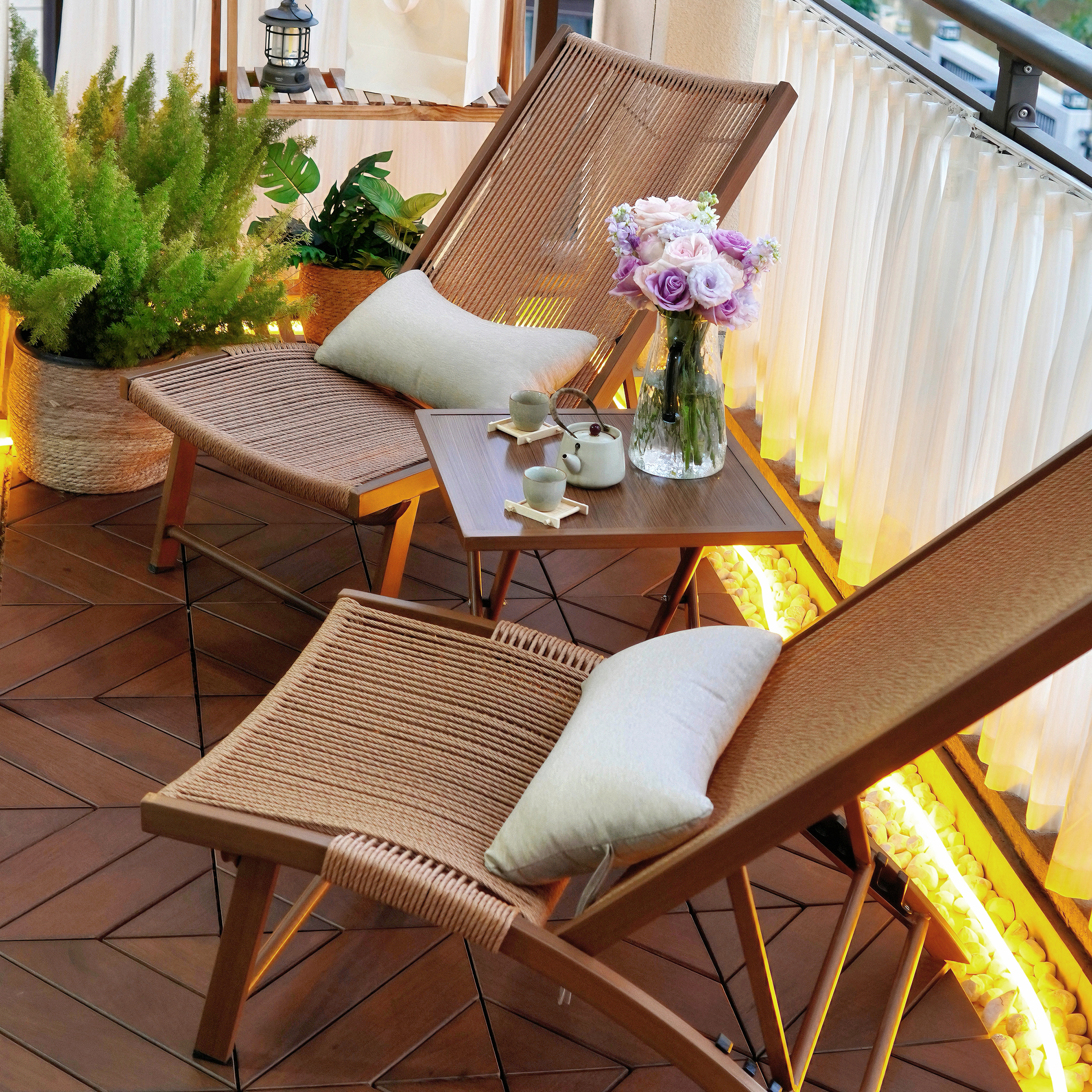 阳台露台折叠躺椅户外防水防晒