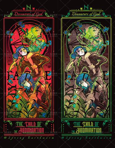 SallyFace骑肩马镭射票根同人周边制品【画师：春日蚯蚓】