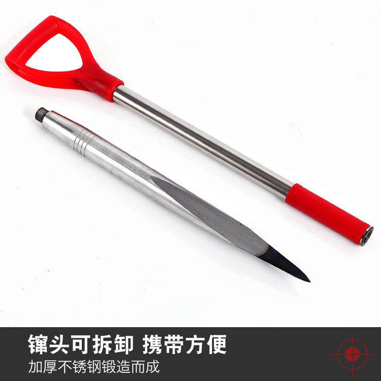直销新款新款三棱冰镩冰钏冰铲冰钻手摇不锈钢冬钓冰钓用品冰丁垂