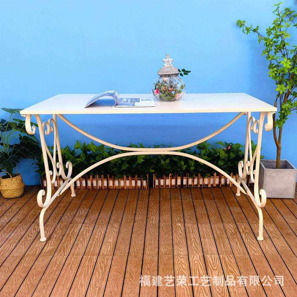 直销新款户外桌椅北欧复古铁艺桌子老式庭院阳台布置装饰金属咖啡