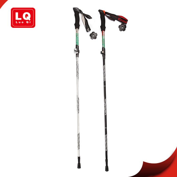直销新款户外用品 7075铝合金超轻折叠杖登山杖手杖五节手杖徒步
