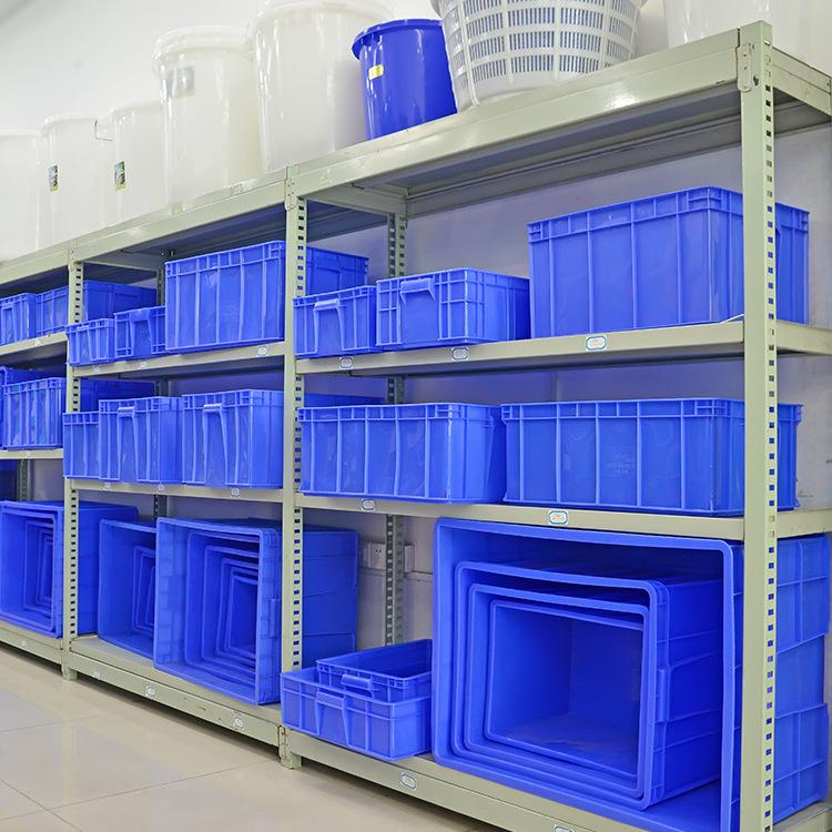 直销新款蓝色塑料周转箱仓库中转物流箱五金车间储物周转筐大号加