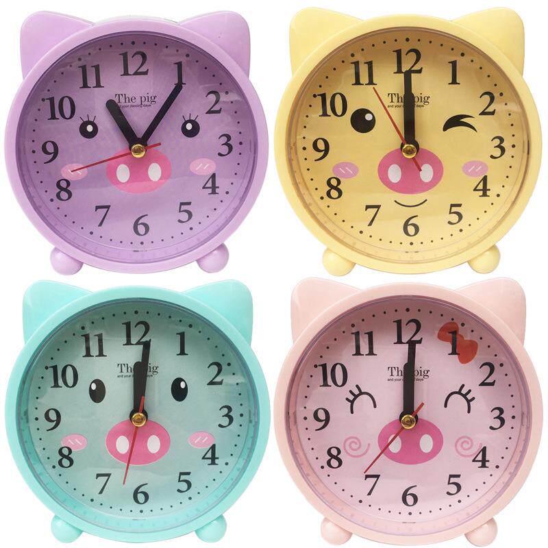 直销新款可爱卡通静音闹钟 多形状图案儿童学生促销礼品时钟小闹