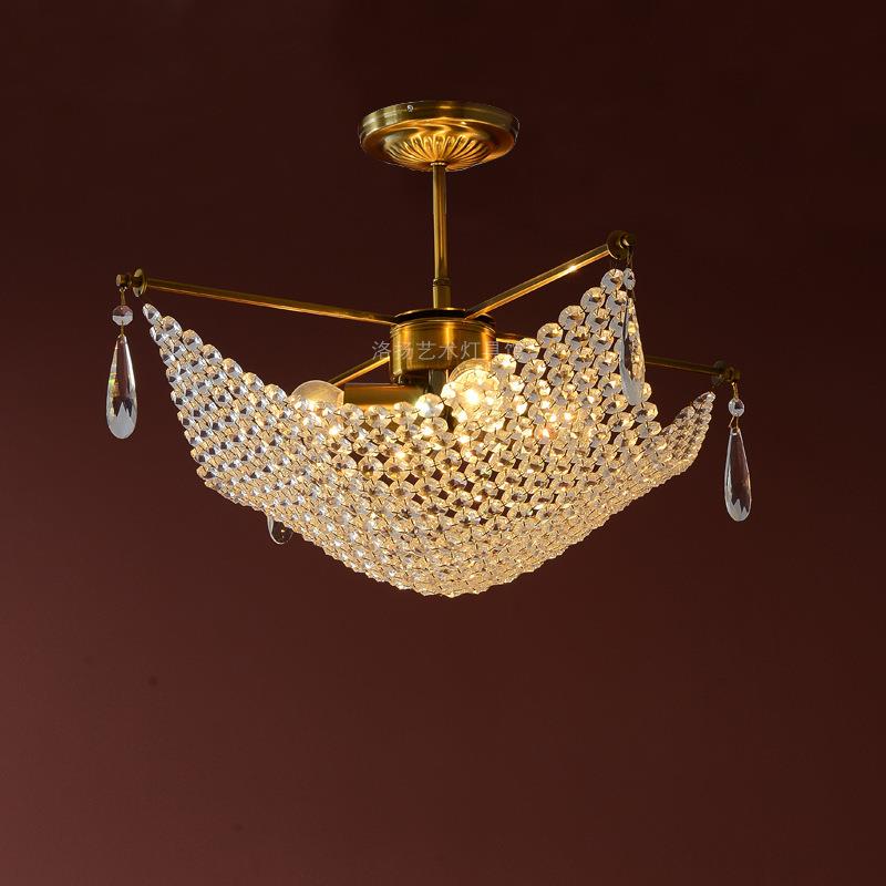 直销新款后现代美式简约艺术轻奢餐厅吊灯复古民宿客厅水晶法式卧