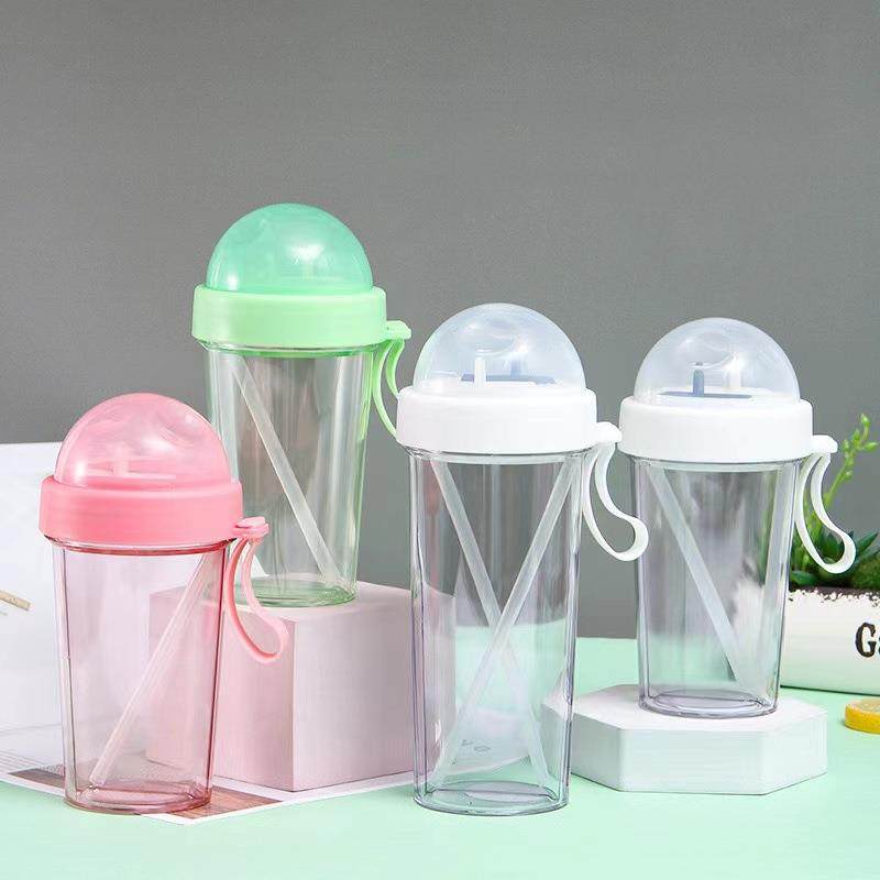 新款直销新款网红双饮杯可爱少女学生户外吸管杯一杯两用塑料,户外/登山/野营/旅行用品,水杯,淘宝优惠券,粉丝福利购,淘宝优惠卷