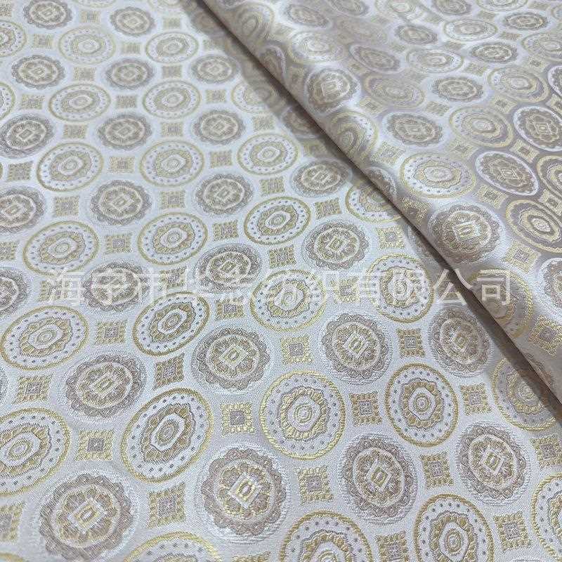 直销新款1.5宽提花铜钱花织锦缎儿童背心马甲唐装辅料等服装面料