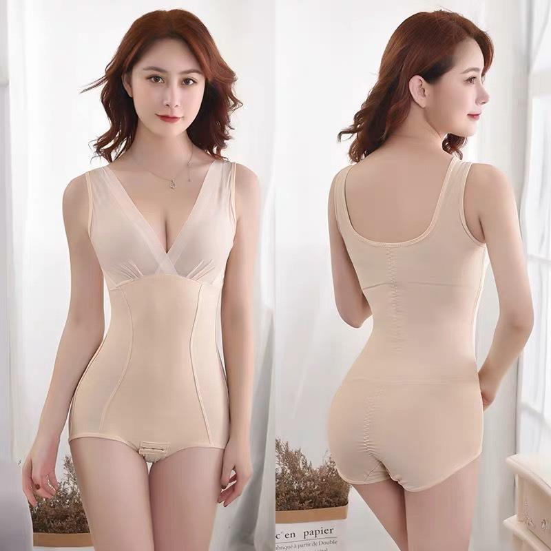 直销新款夏产后薄款V领连体塑身衣塑形收腹衣束身衣束腰美体内衣