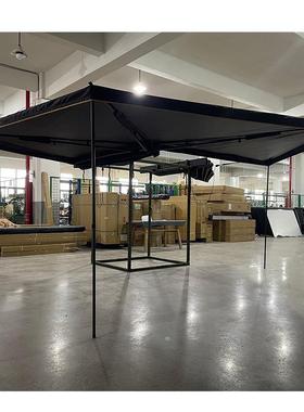 直销新款源头270度无骨扇形帐车载遮阳防雨棚自驾游折叠帐篷黑色