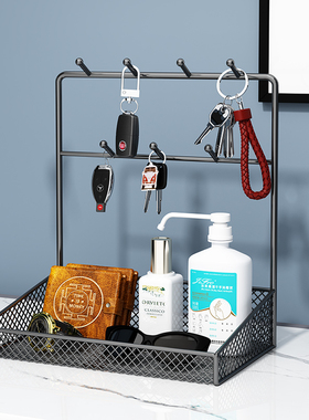 进门挂钥匙收纳摆件玄关置物架鞋柜上口罩饰品杂物摆盘桌面收纳盒