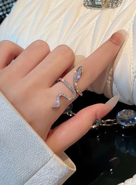 Snake ring for a women Rings微镶锆石缠绕小蛇戒指女时尚戒指