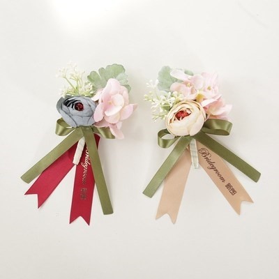 婚庆道具胸花婚礼婚礼摄影欧式个性新娘手礼花清新茶苞防真花饰品