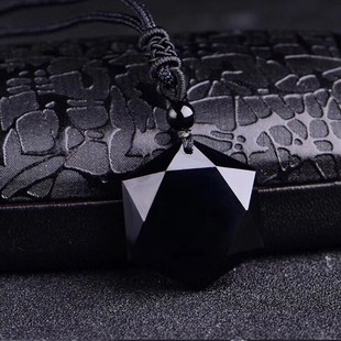 Fashion Necklace Black Pendant Star Obsidian ZRM