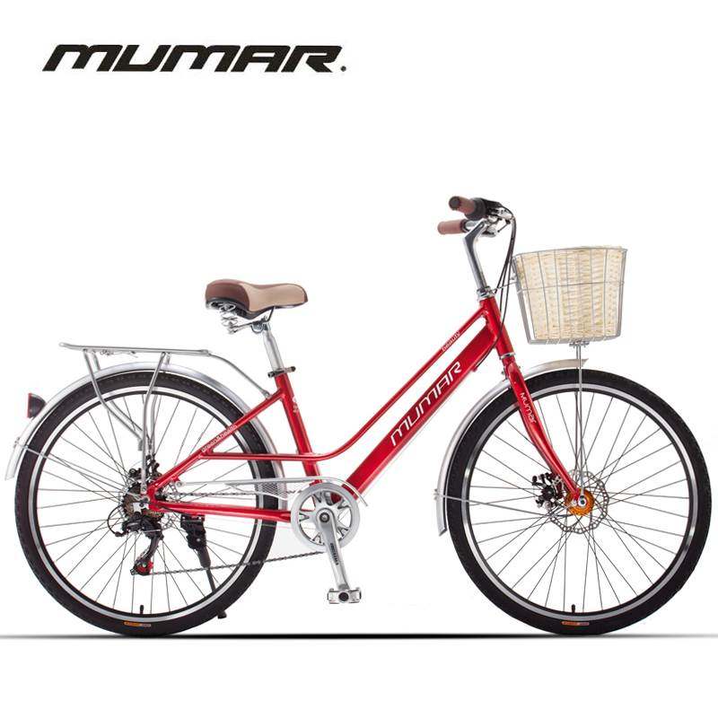 美国牧马人自行车女式26寸铝合金变速碟煞淑女男通勤学生轻便单车