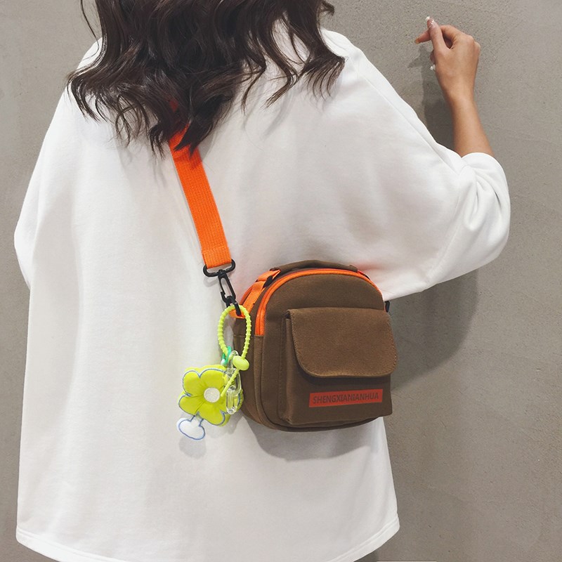 小清新帆布小包女2025新款潮日系ins学生少女百搭简约单肩斜挎包