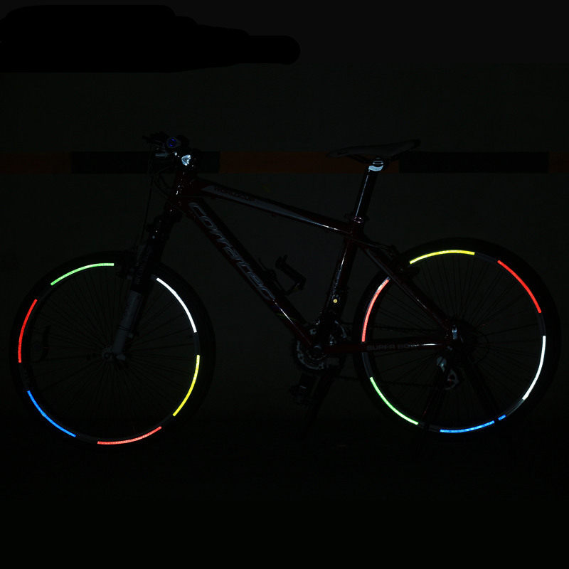自行车反光贴山地车贴纸单车车贴装饰死飞夜光贴纸车轮贴装备配件