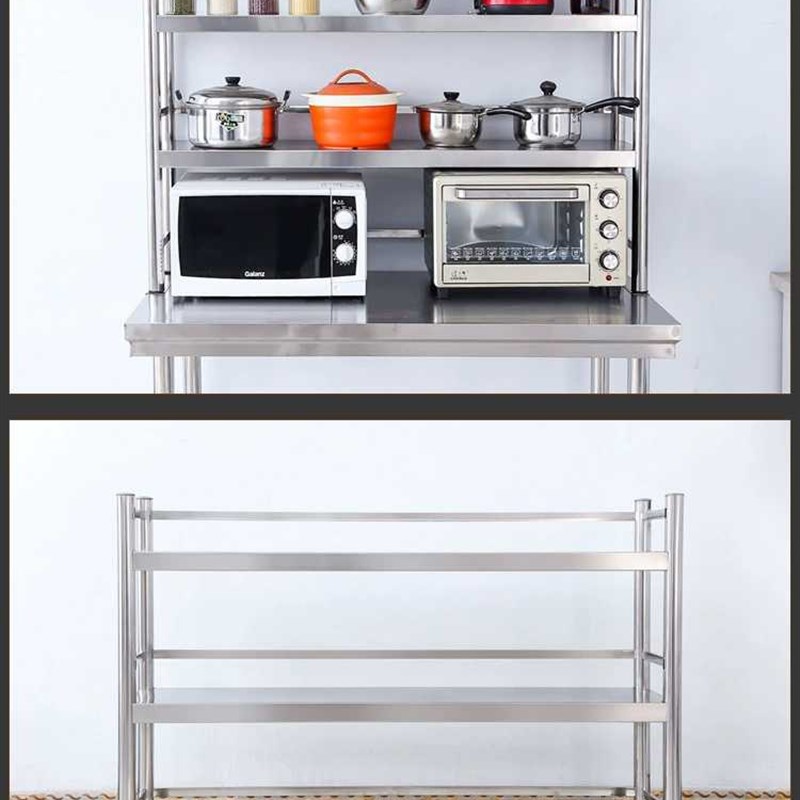 不锈钢工作台桌子操作台厨房商用带台架案板台面长方形打包台家用