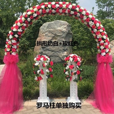 花环门头门口装饰花年会花型花环结婚婚庆拱门喜庆拱门花环心形门