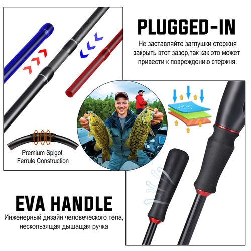 Sougayilang Carbon Fiber Fishing Rod and Reel Combos 1.8M 2.