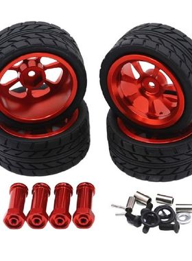 4 Pieces of RC Tires Rubber Tires with Hubs for 1/14 RC