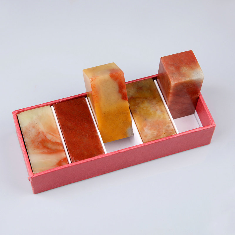 篆刻印章石料套装寿山石印石章料学生姓名练习石头料2.5x2.5x5cm