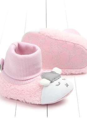 Autumn and winter baby walking shoes warm spiral sock head s