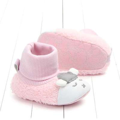 Autumn and winter baby walking shoes warm spiral sock head s