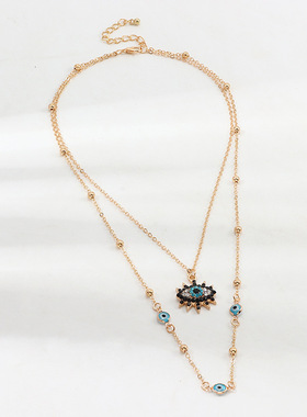 Vintage Fashion Evil Eye Necklace Pendant Clavicle Chain Sta