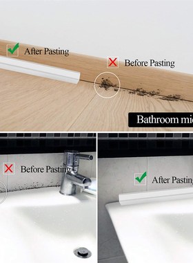 Bathroom Shower Sink Bath Sealing Tape Strip White PVC Self