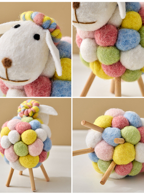 创意可爱小羊治愈系小物件办公室桌面工位房摆件房间装饰女生礼物