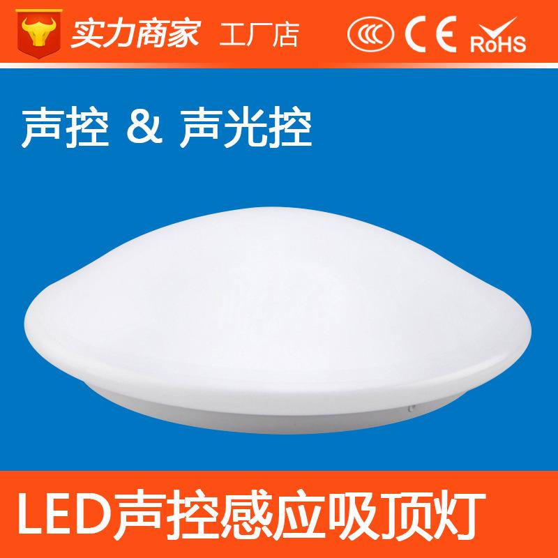 新款直销led智能声控感应吸顶灯15W超高灵敏度智能声控延时50秒感