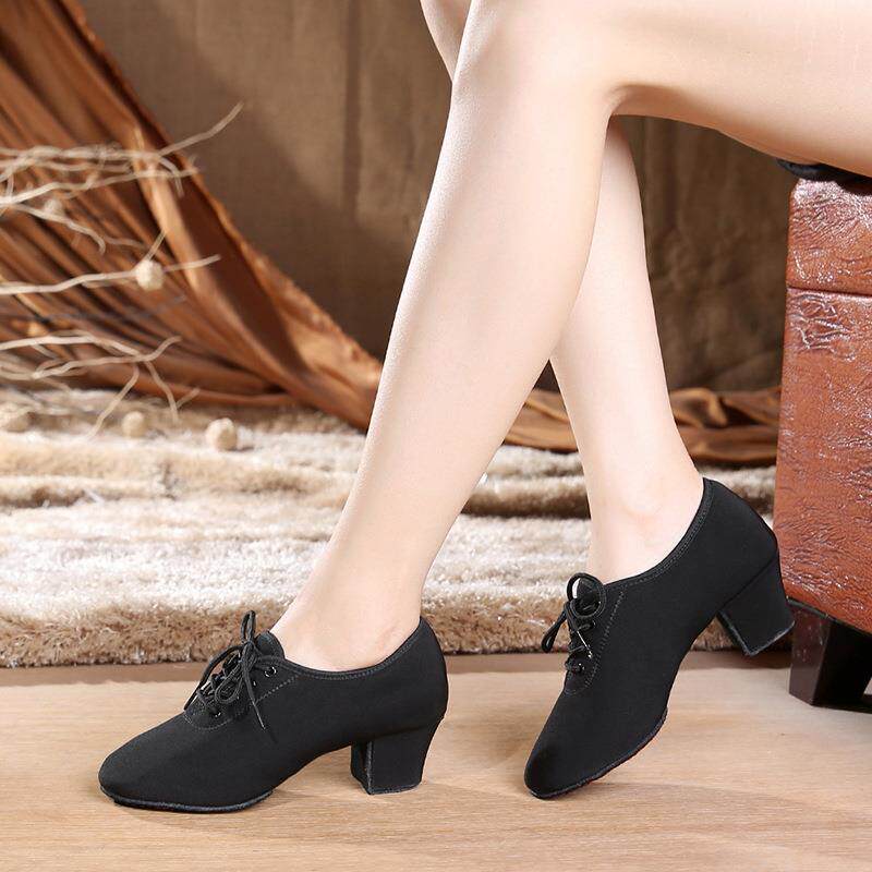 直销新款女童拉丁舞鞋四季教师软底牛津布黑色春夏练功男孩成人吉