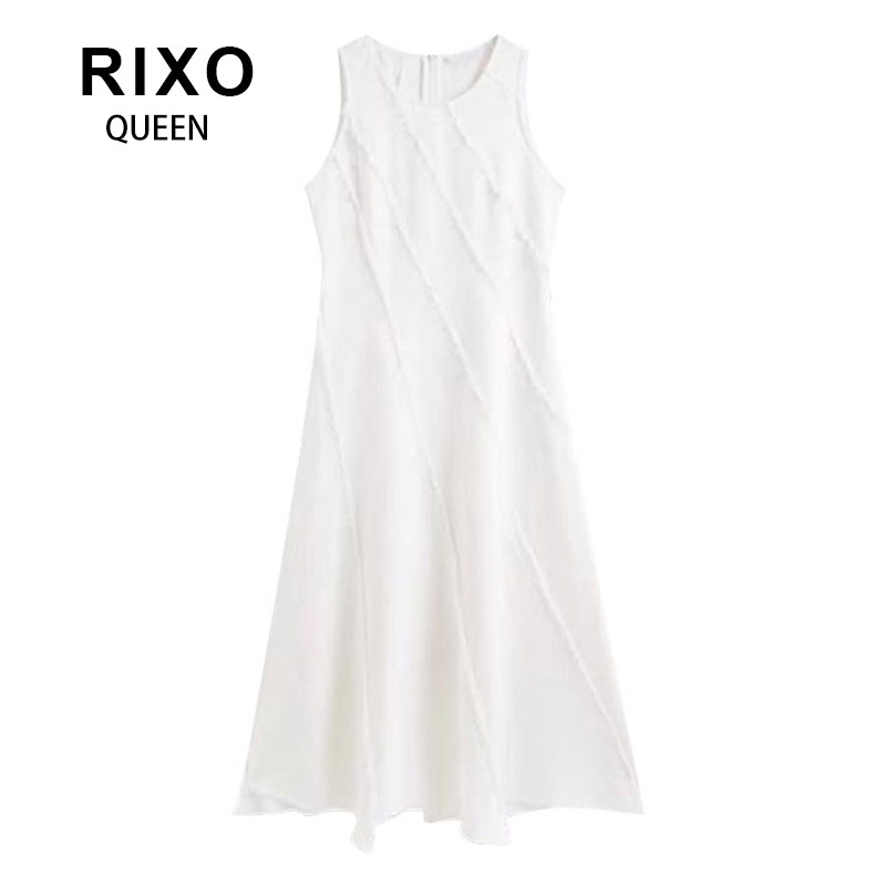 RIXO QUEEN张柏芝同款小白裙复刻19岁新款白色无袖背心连衣裙子女