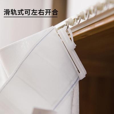 新款直销免打孔柜子遮挡帘门帘滑轨式橱柜布帘书柜衣柜帘子衣帽间